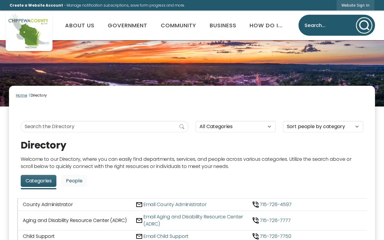 Chippewa County criminal records department directory