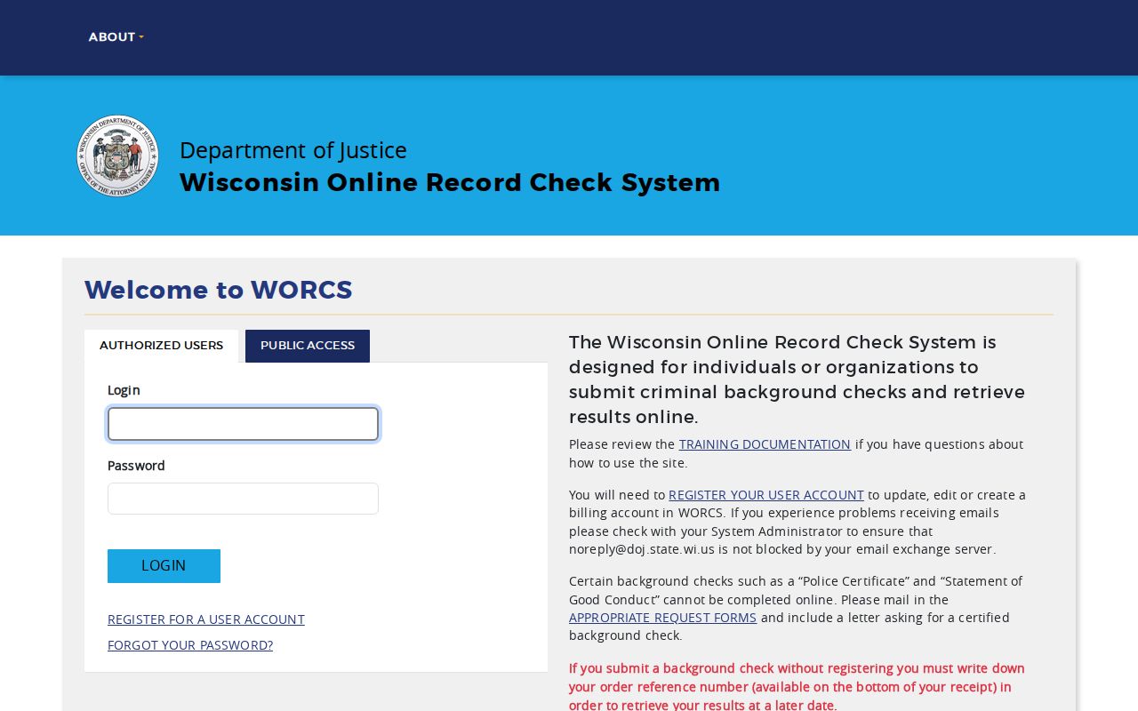Chippewa County criminal history WORCS record search