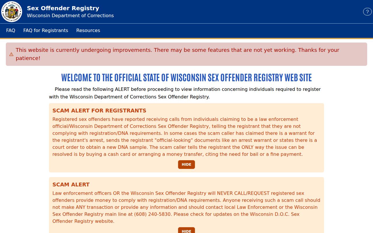 Chippewa County sex offender lookup WI STAYS SAFE registry